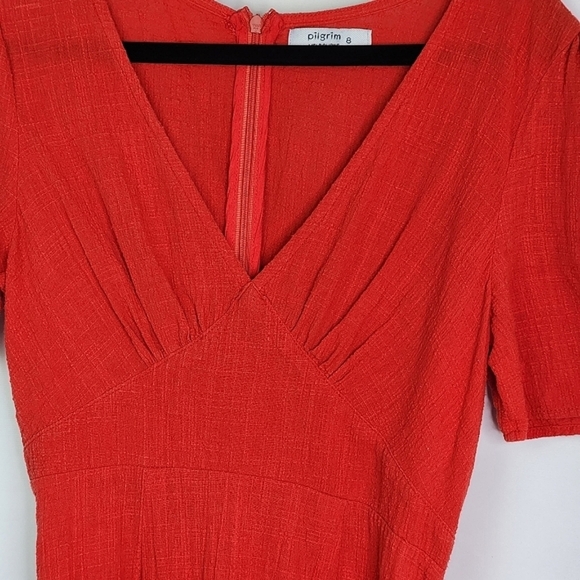 Pilgrim dress short red Secret Lover 100% cotton dress - Picture 6 of 11